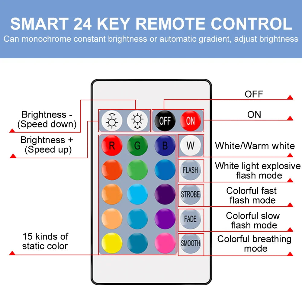 Smart Remote Control LED Dimmable Lightbulb RGB Light