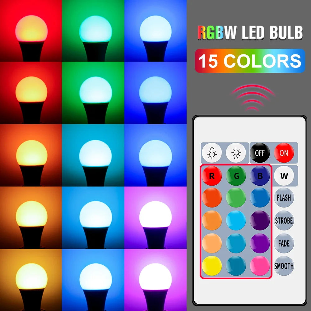 Smart Remote Control LED Dimmable Lightbulb RGB Light