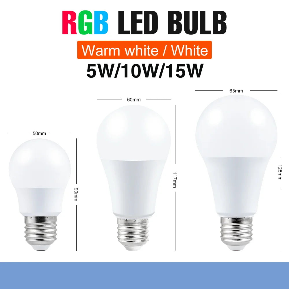 Smart Remote Control LED Dimmable Lightbulb RGB Light