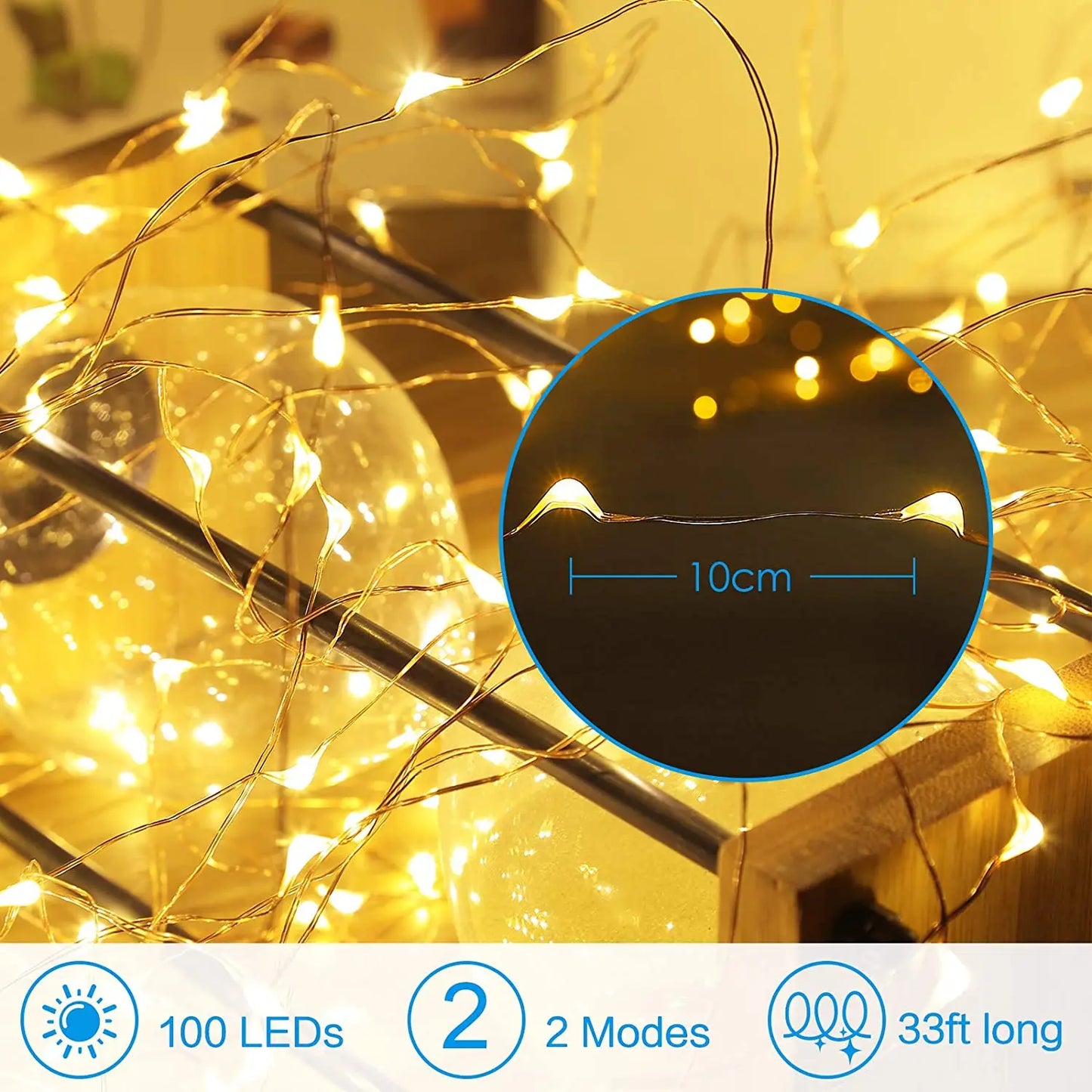 Multi-color LED Copper Wire String 1/2/5/10M Outdoor Lighting Decoration