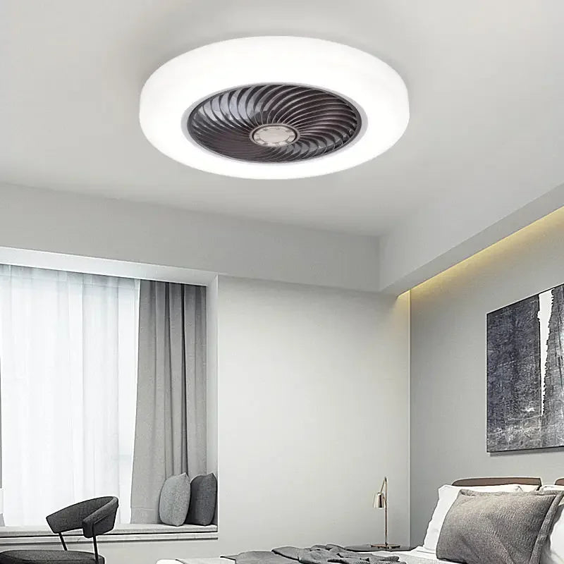 Smart Ceiling Fan Fans With Lights Remote Control Bedroom Decor Ventilator Lamp 52cm Air Invisible Blades Retractable Silent