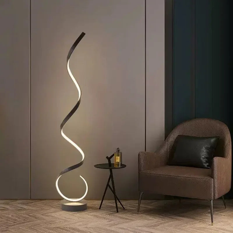 Modern LED Floor Lamp Minimalist Bedroom Bedside Black White Floating Light Living Room Sofa Study Reading Lights Fixtures