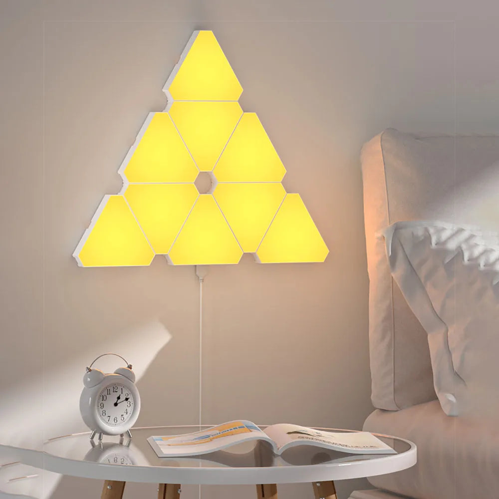 Triangular Color Changing LED Lamp Wall Lamp Smart Rhythm Pickup Night Light Decoration