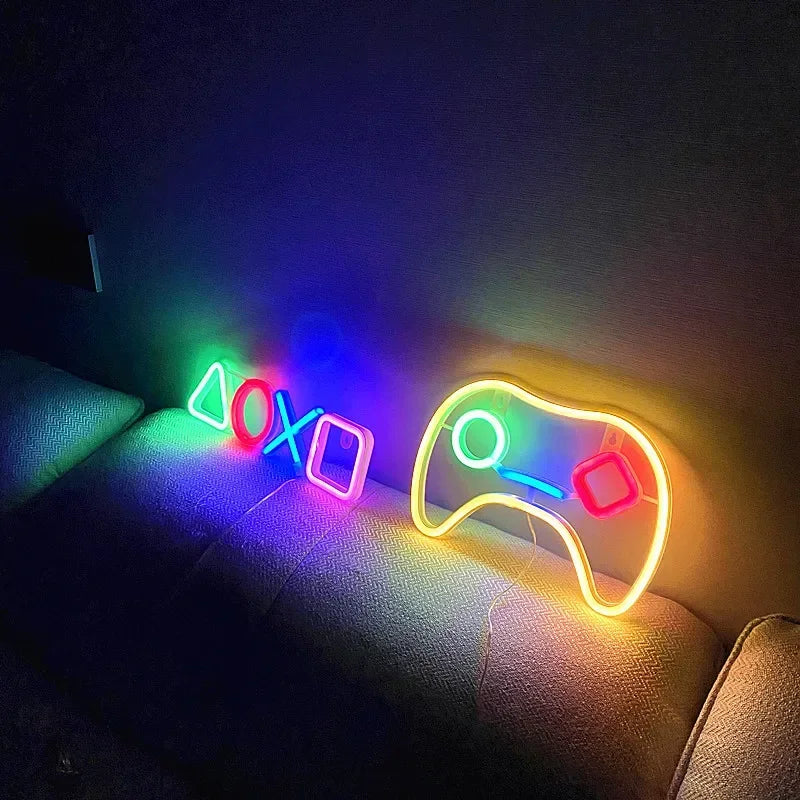 Neon LED Game Light Designs Wall Decor USB Powered Switch