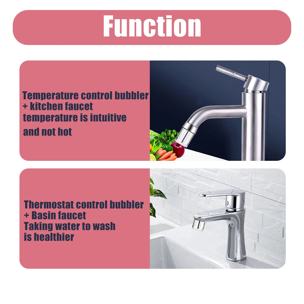 LED Water Faucet Stream Light Kitchen Bathroom Shower Tap Nozzle Head 7 Color Change Temperature Sensor