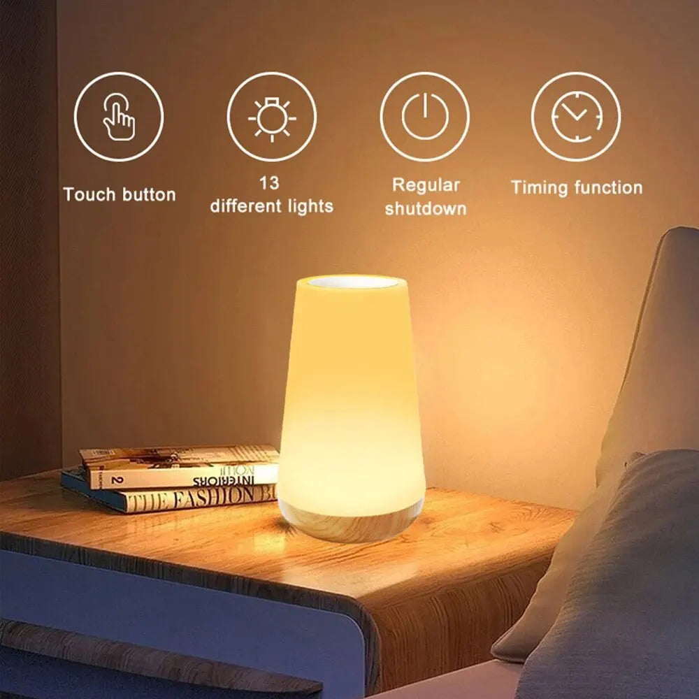 Touch Bedside Light, Bedroom Night Light/remote Control Desk Light, Dimmable, 13 Color Color Changing Small Night Light