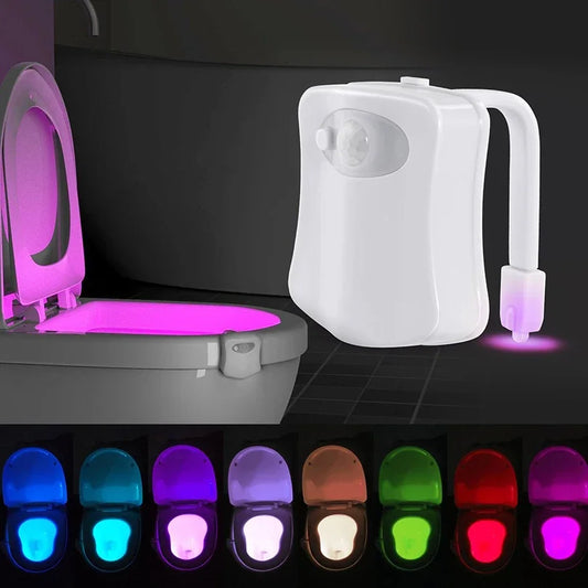 Toilet Seat Smart Motion Sensor Night Light 16/8 Colors Waterproof Backlight