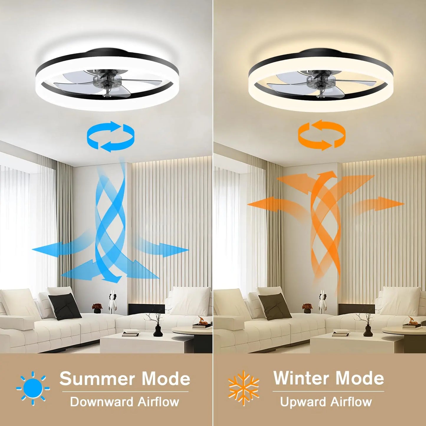 Ceiling fan with light Modern Dimmable Remote Control Ceiling Fans Living Room AC Variable Frequency Fan Ceiling Lamp