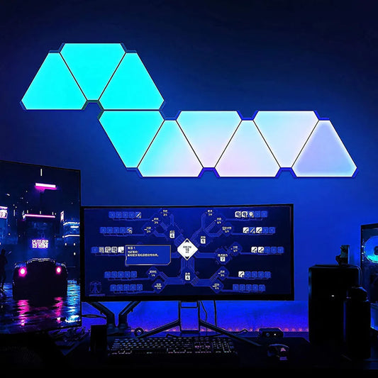 Triangular Color Changing LED Lamp Wall Lamp Smart Rhythm Pickup Night Light Decoration