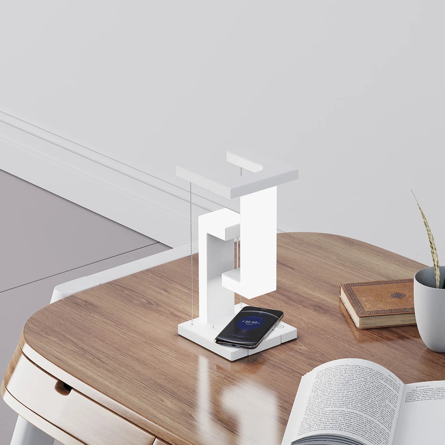 LED Suspending Anti-gravity Night Light with Wireless Charger