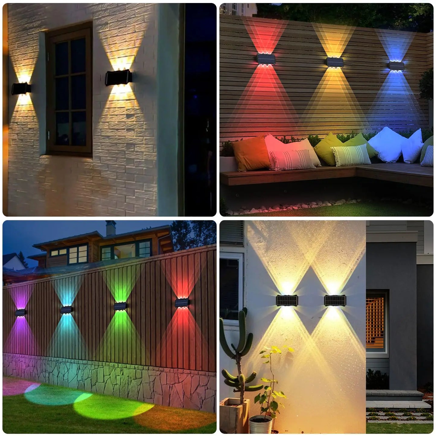 Color-Changing Solar-Powered Outdoor Waterproof Wall Lamp