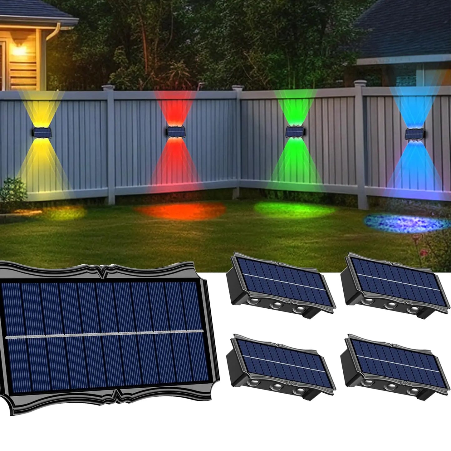 Color-Changing Solar-Powered Outdoor Waterproof Wall Lamp