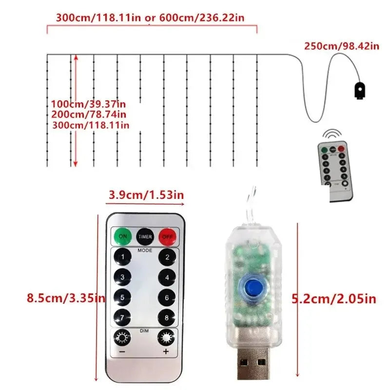 Curtain Window Lighting Decoration 1pc Lighting USB LEDs