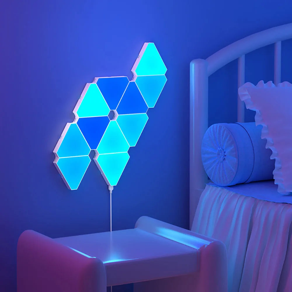 Triangular Color Changing LED Lamp Wall Lamp Smart Rhythm Pickup Night Light Decoration