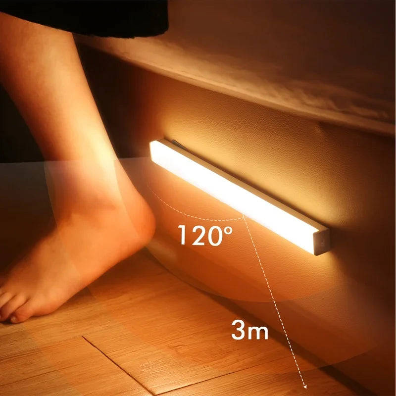 Motion Sensor Cabinet Light 1pc Wireless Rechargeable LED - Ideal for Closet, Kitchen, Wardrobe, Stairs