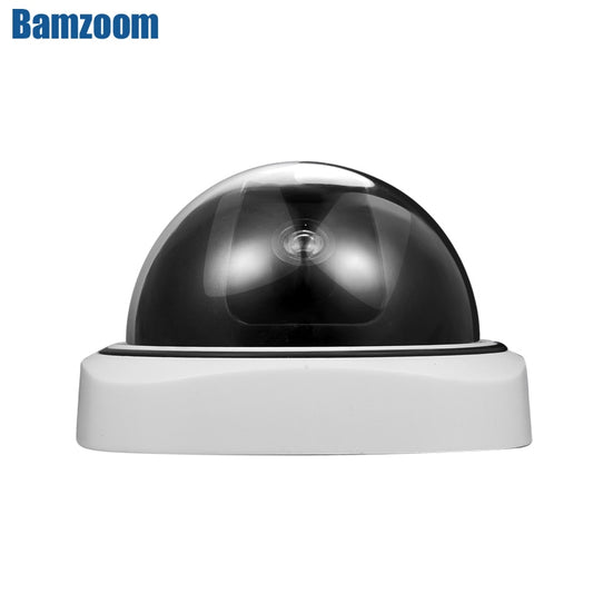 Smart Indoor/Outdoor Dummy Surveillance Camera Home Dome Waterproof  Fake CCTV Security Camera with Flashing Red LED Lights