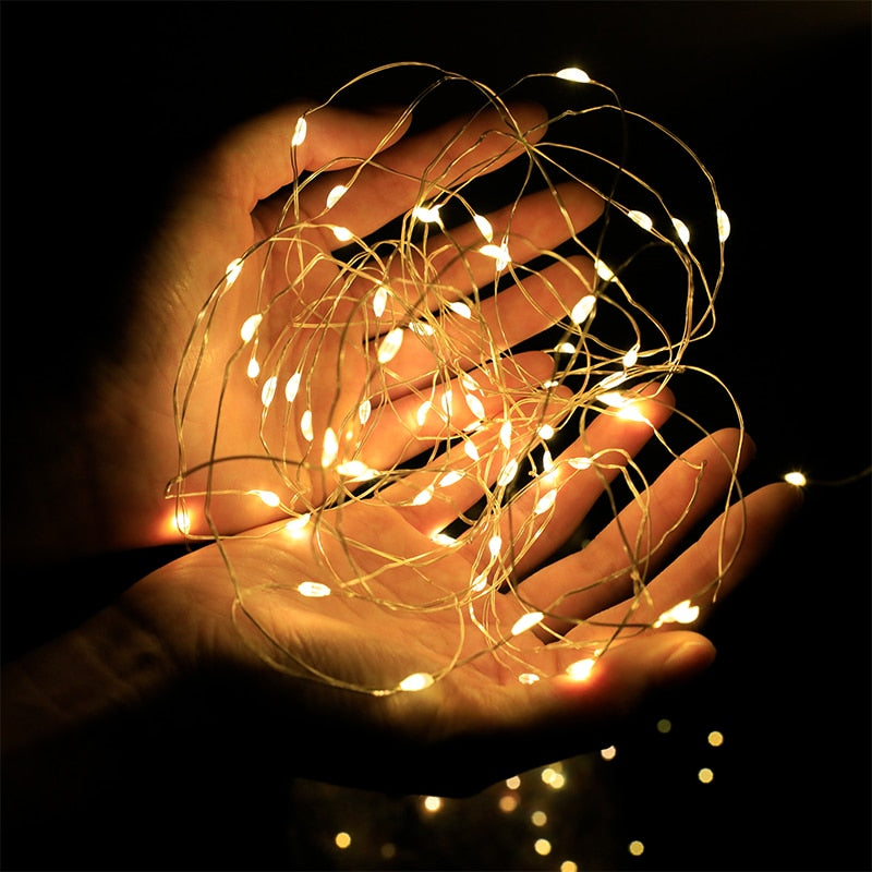 Outdoor Light String Battery Power Copper Wire 5 Colors LED