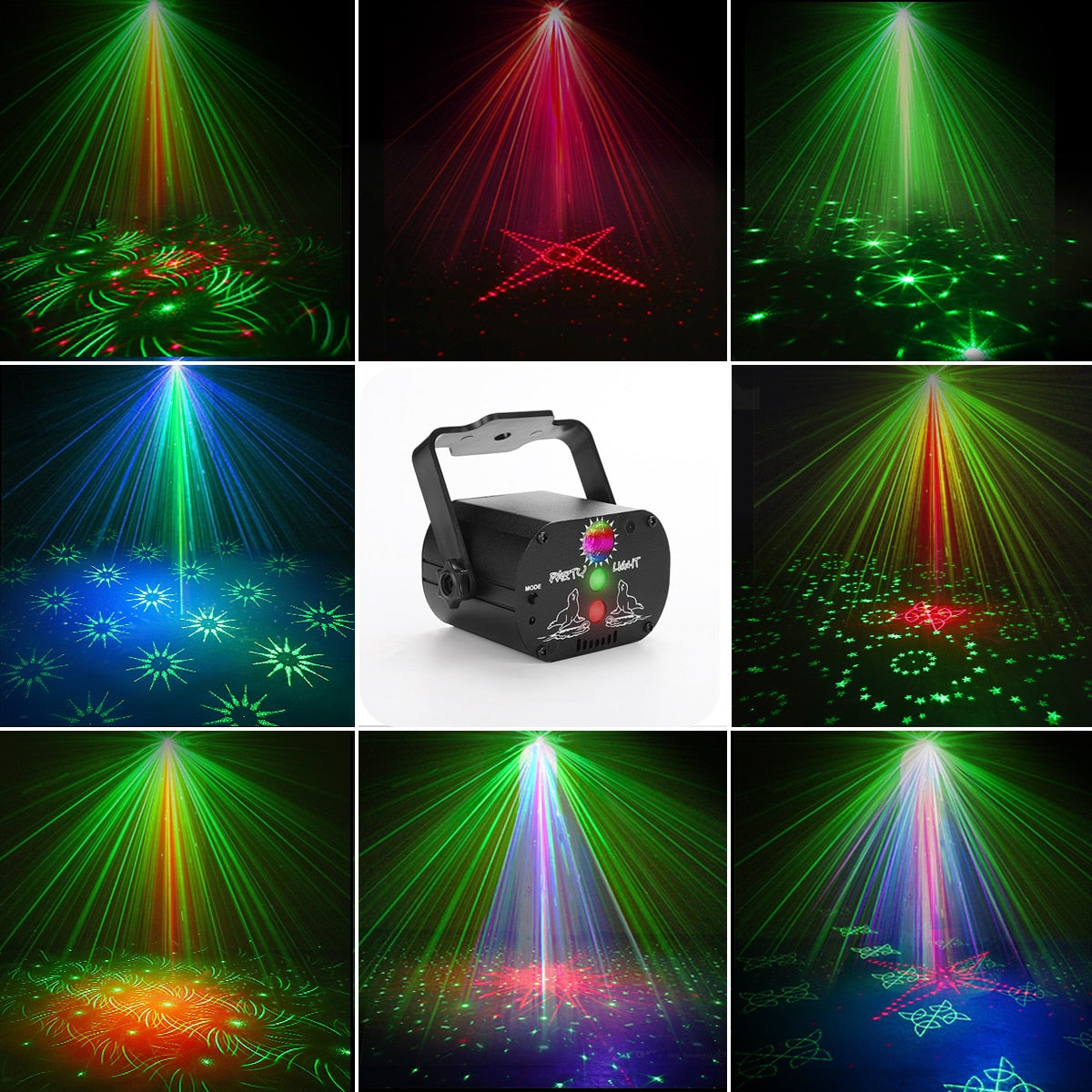 Mini RGB Disco Lights DJ LED Laser Stage Projector Red Blue Green Lights USB Remote Control Wedding Birthday Party DJ Lights