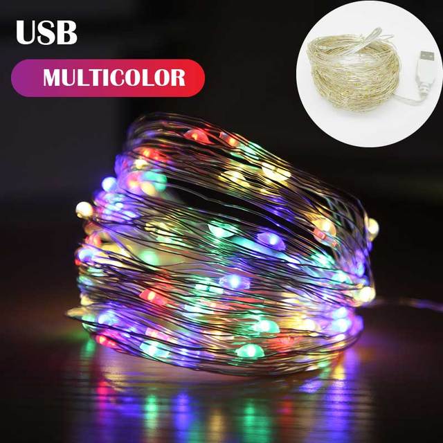 Outdoor Light String Battery Power Copper Wire 5 Colors LED