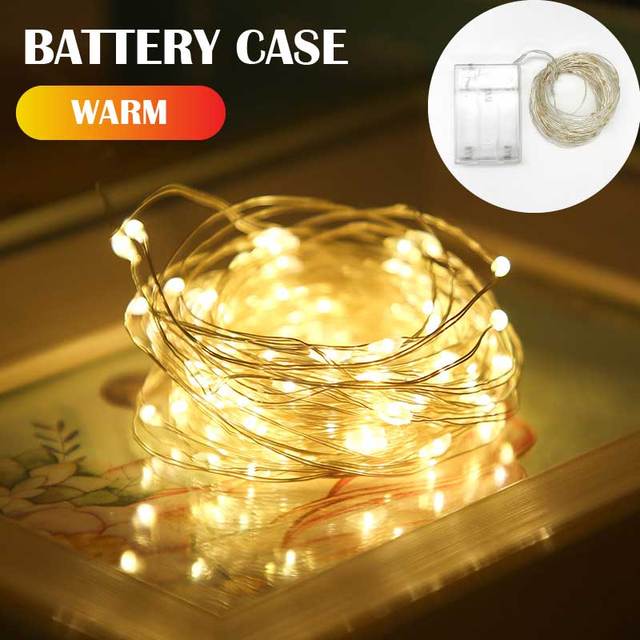 Outdoor Light String Battery Power Copper Wire 5 Colors LED