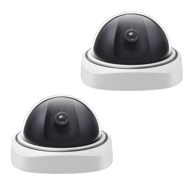 Smart Indoor/Outdoor Dummy Surveillance Camera Home Dome Waterproof  Fake CCTV Security Camera with Flashing Red LED Lights