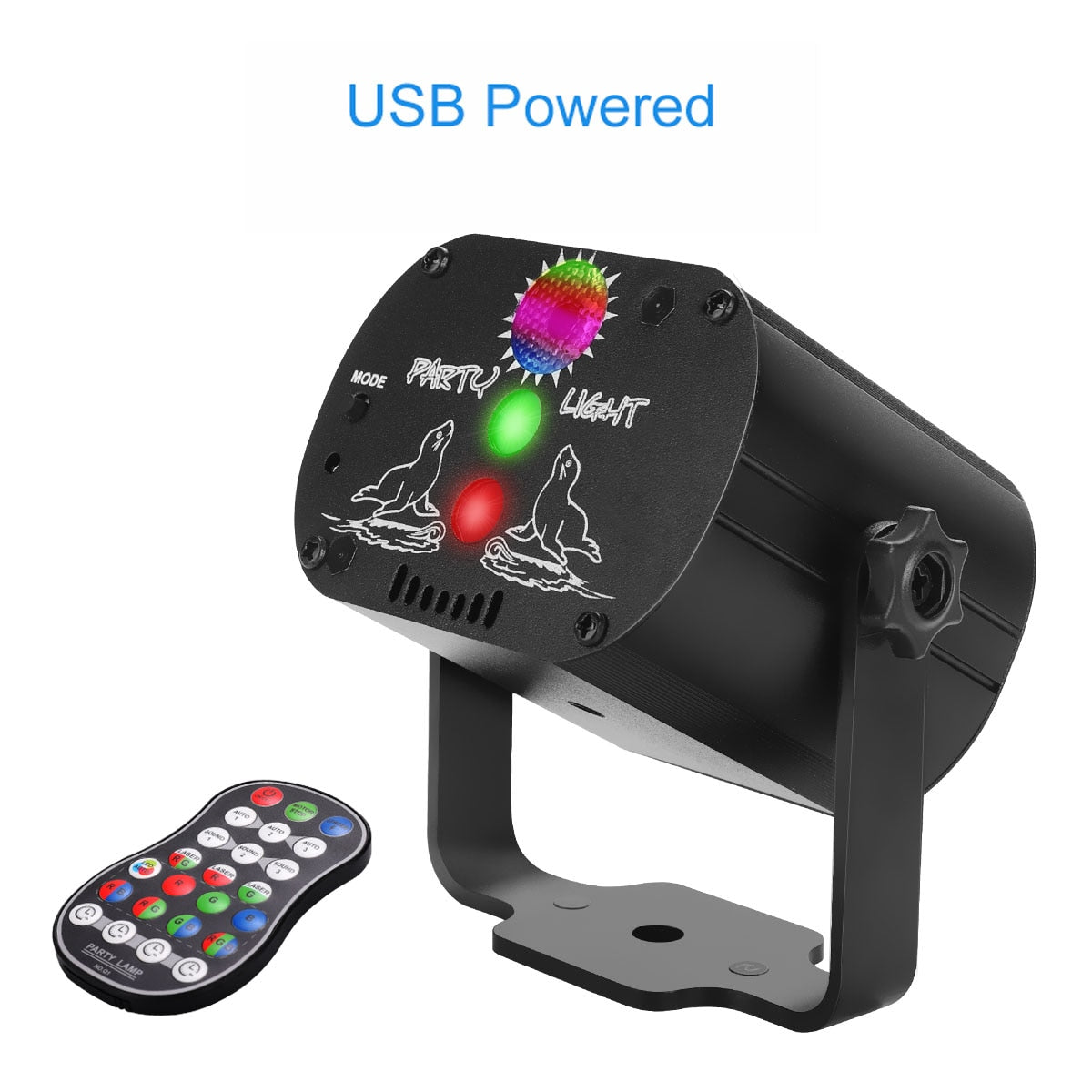 Mini RGB Disco Lights DJ LED Laser Stage Projector Red Blue Green Lights USB Remote Control Wedding Birthday Party DJ Lights