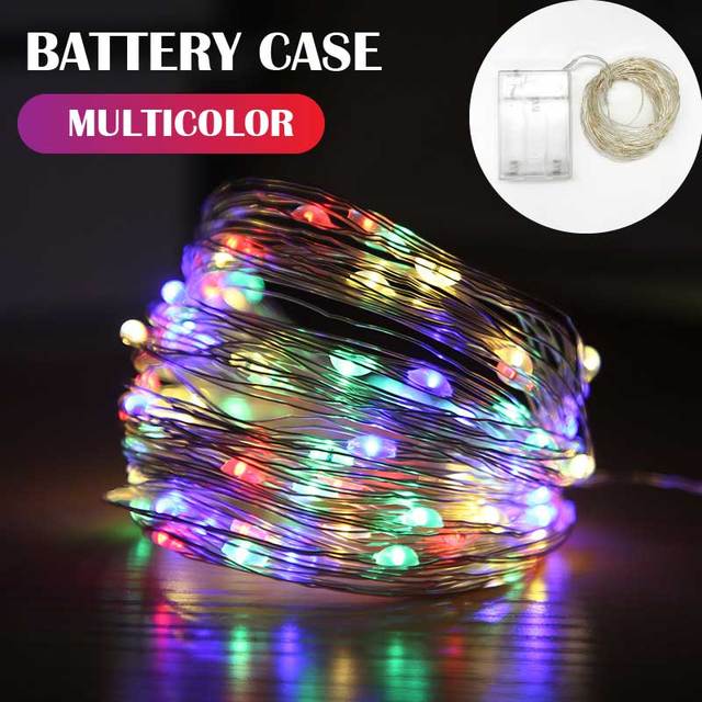 Outdoor Light String Battery Power Copper Wire 5 Colors LED